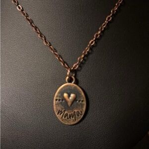 paparazzi Antique Bronze 'Mama' Heart Pendant Necklace